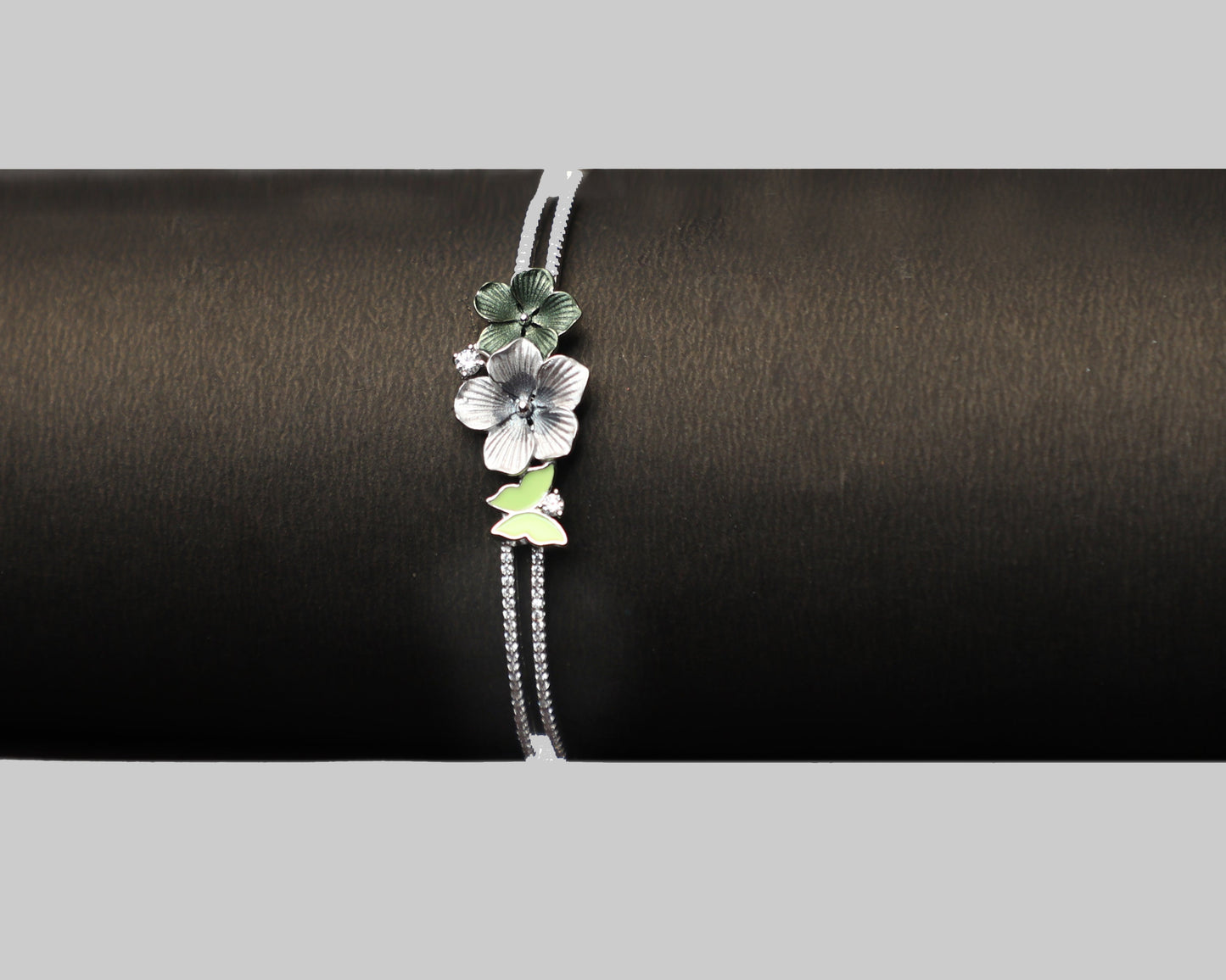 925 sterling silver bangle bracelets nature inspired floral worn