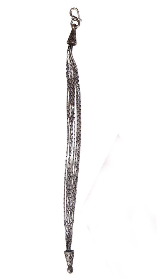 handmade charm bracelets tribal layered chain silver design