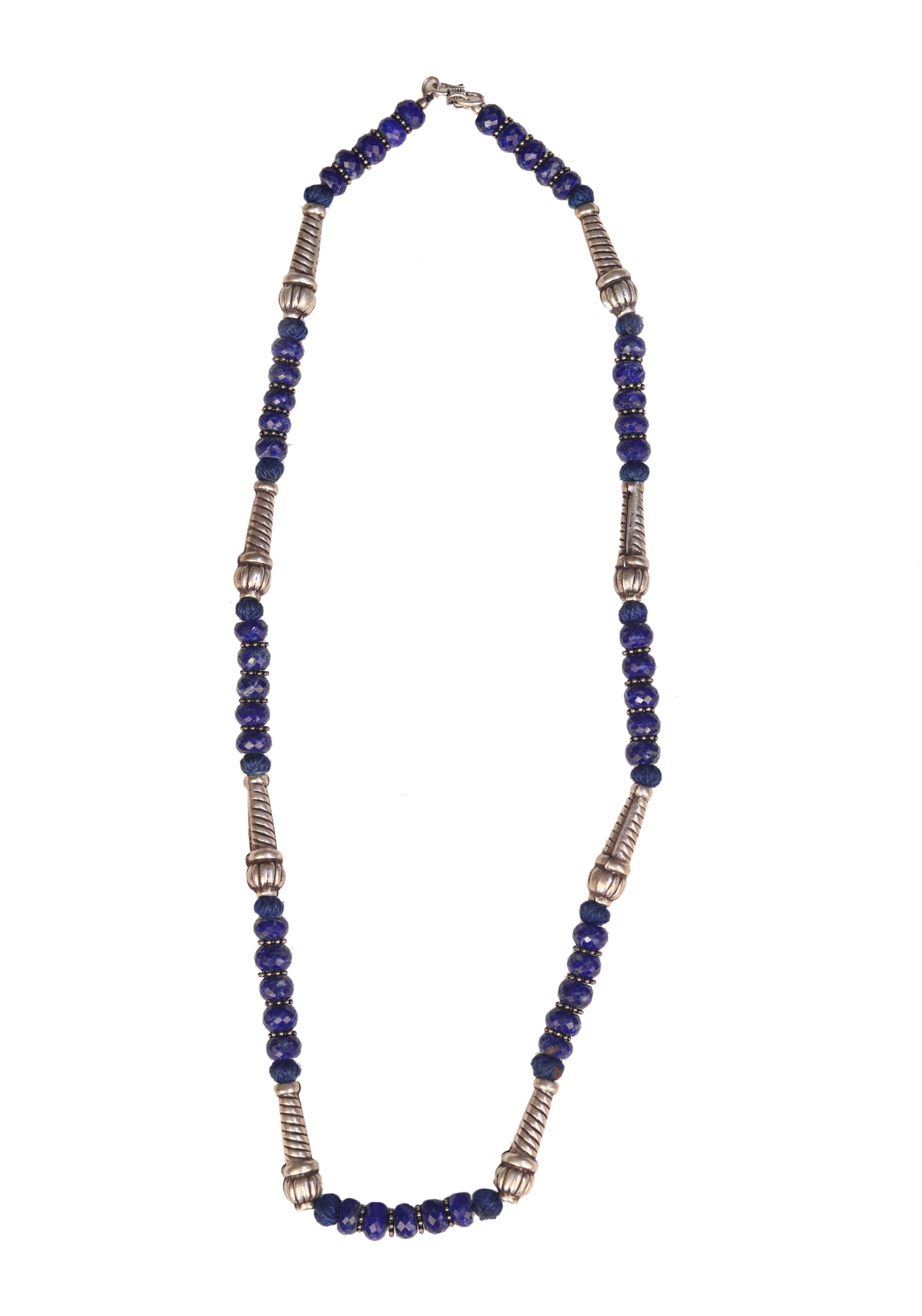 pendant sterling silver necklace sapphire blue stone detail