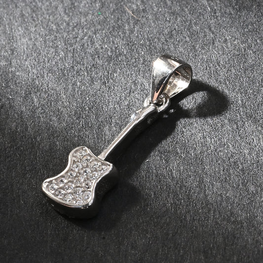 Puremoon 925 Sterling Silver Guitar Pendant Necklace for Women