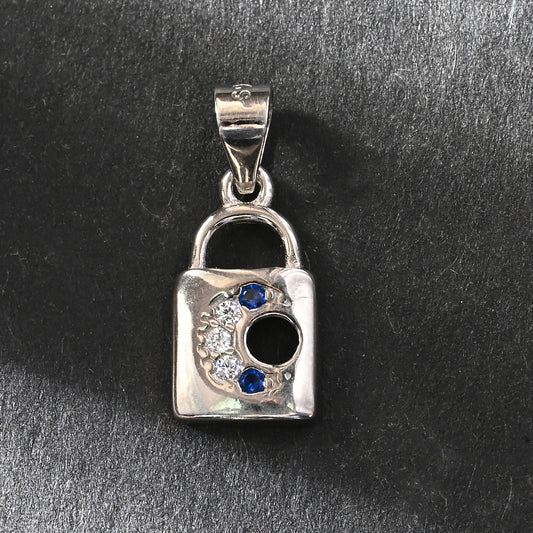 Puremoon 925 Sterling Silver Lock Pendant Necklace for Women