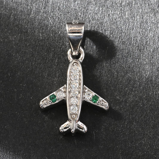 Puremoon 925 Sterling Silver Airplane Pendant Necklace for Women