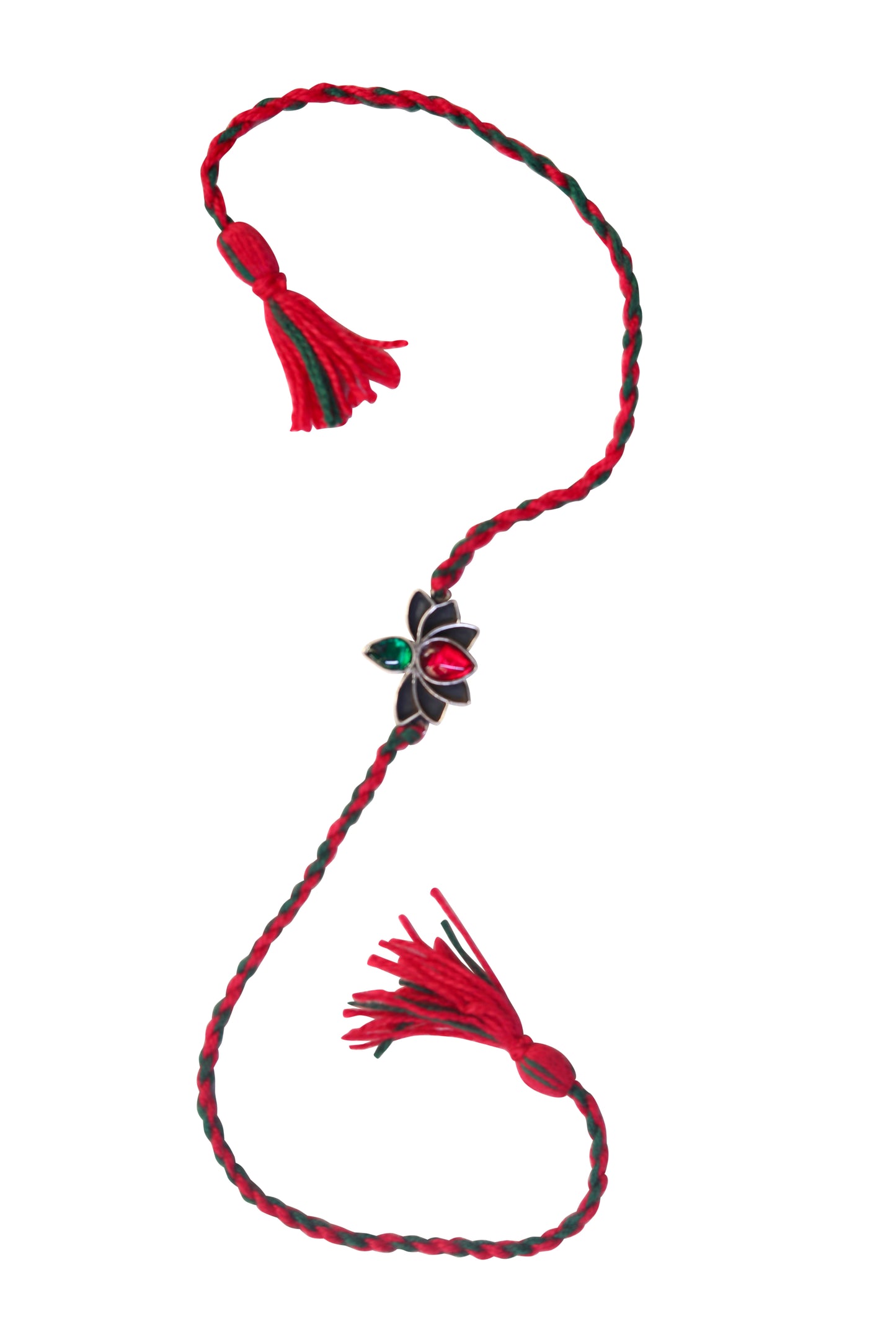 silver rakhi bracelet design emerald ruby lotus designer