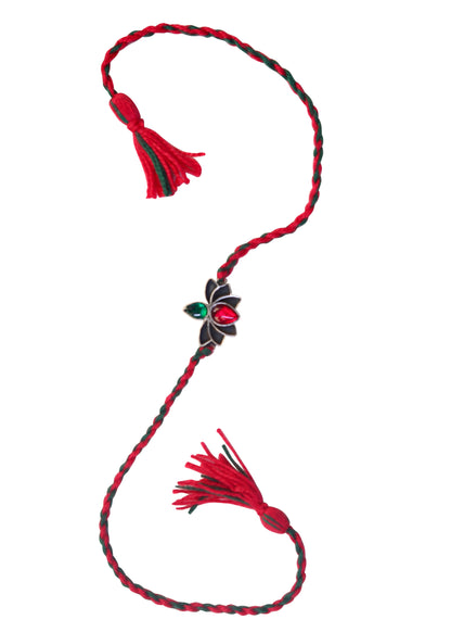 silver rakhi bracelet design emerald ruby lotus designer