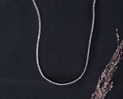 pendant sterling silver necklace lavender luxe tennis design
