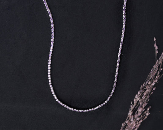 pendant sterling silver necklace lavender luxe tennis design