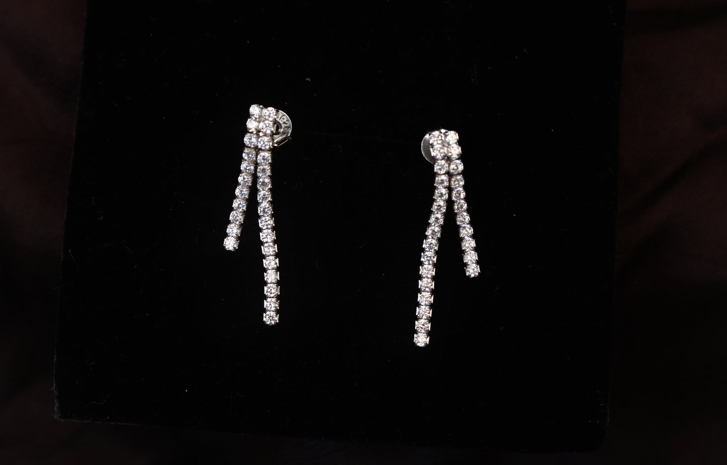 sterling silver stud earrings set sleek crystal stick design