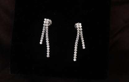 sterling silver stud earrings set sleek crystal stick design