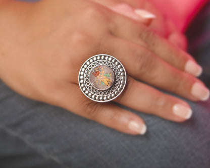 925 silver Lord Ganesha ring flat lay