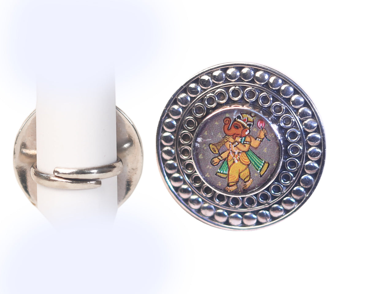 Lord Ganesha silver ring styled for festive gifting