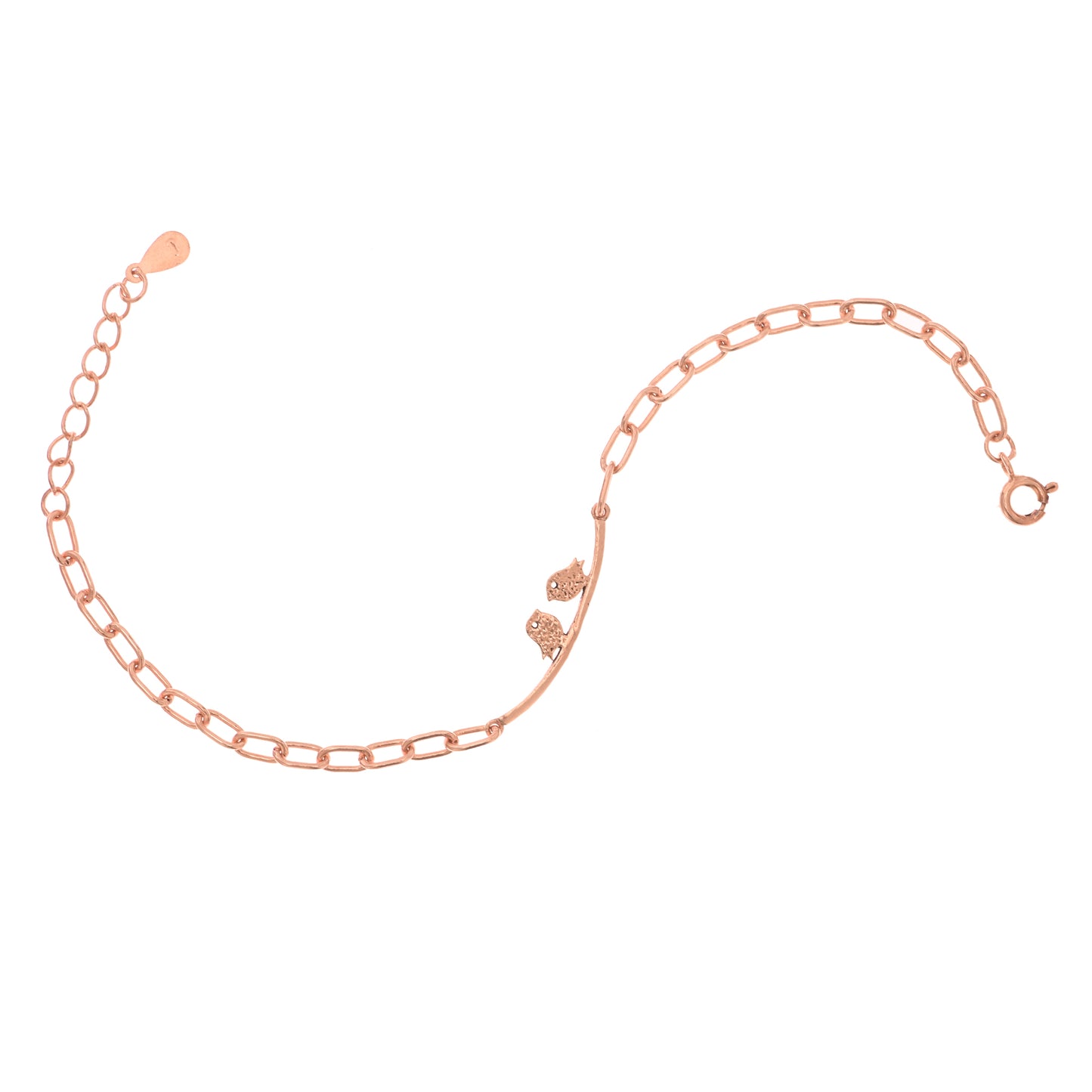 Puremoon Minimalist 925 Silver Bird Bracelet for Women – Two Birds Motif