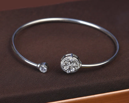 sterling silver bracelets with stones floral sparkle adjustable cuff
