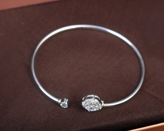 silver studded bracelet floral sparkle stone detail