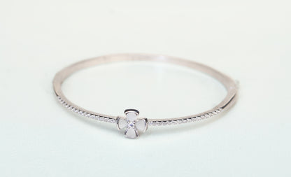 925 sterling silver bangle bracelets flower enamel charm worn