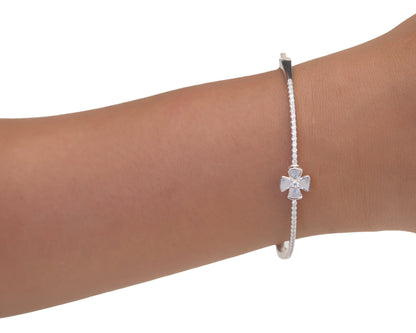handmade charm bracelets flower enamel charm silver design