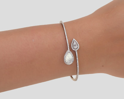 sterling silver bracelets with stones mother of pearl teardrop