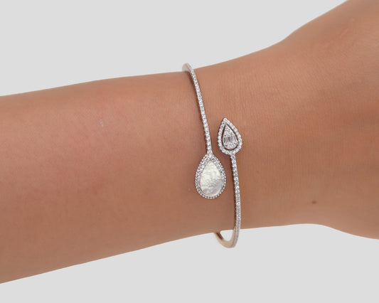 sterling silver bracelets with stones mother of pearl teardrop