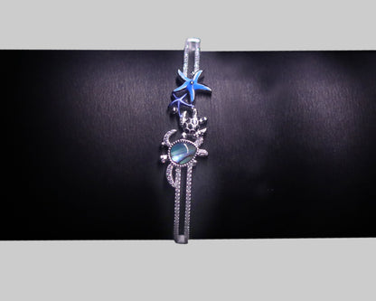 sterling silver bracelets with stones sea life enamel charm detail