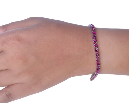 sterling silver bracelets with stones fuchsia bold pink design