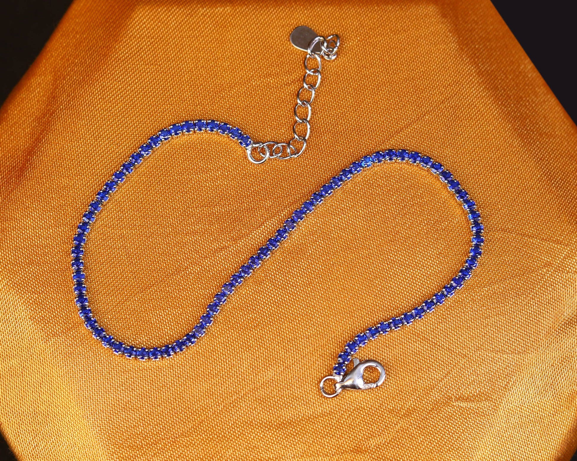 sterling silver bracelets with stones midnight sapphire tennis design