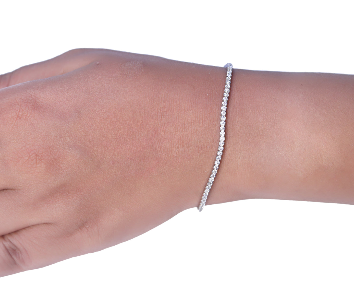 sterling silver bracelets with stones crystal luxe tennis full row