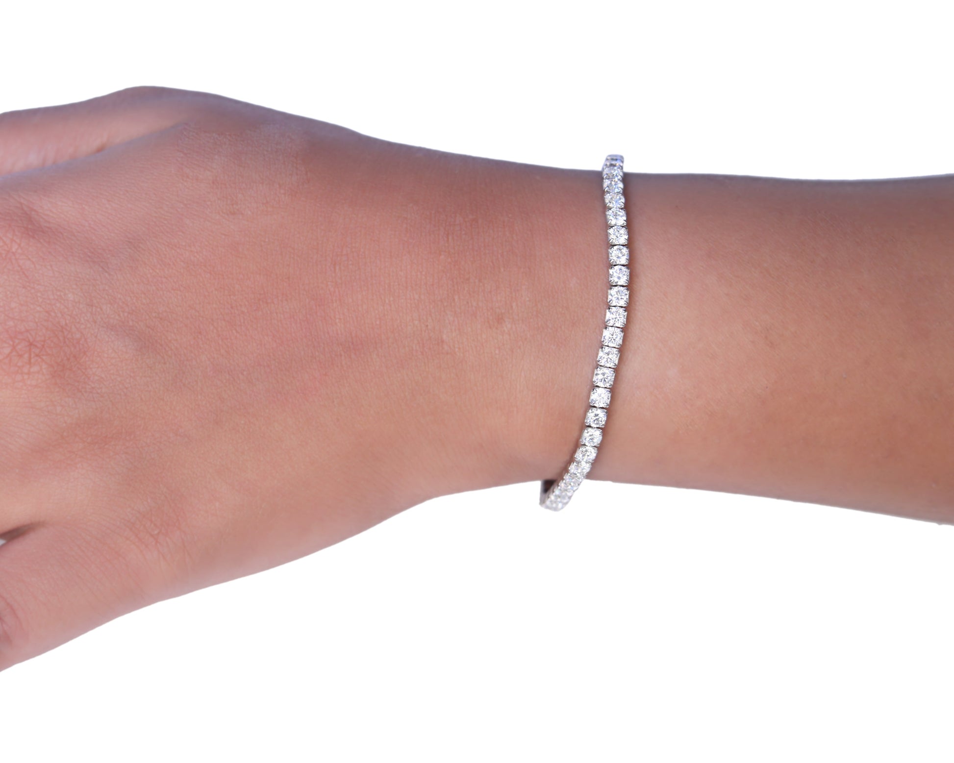 sterling silver bracelets with stones crystal luxe tennis full row