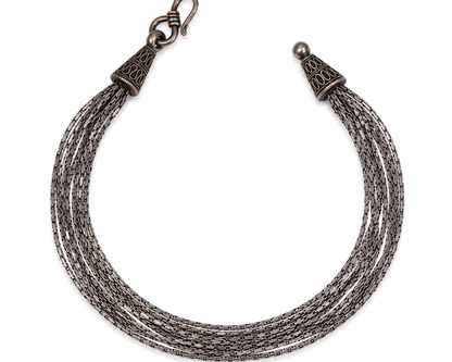 925 sterling silver chain bracelet tribal layered detail