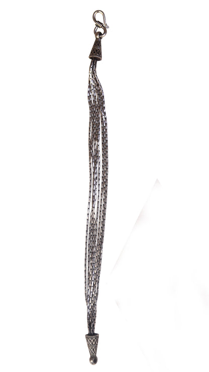 handmade charm bracelets tribal layered chain silver design