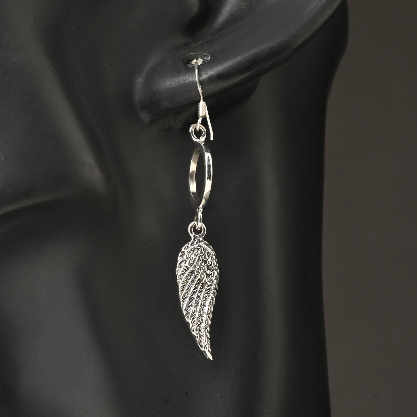 Puremoon Oxidized Silver Wing Shape Earrings for Women