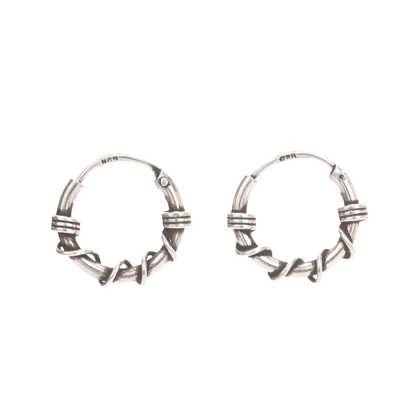 Puremoon Oxidized Silver Bali Earrings for Women