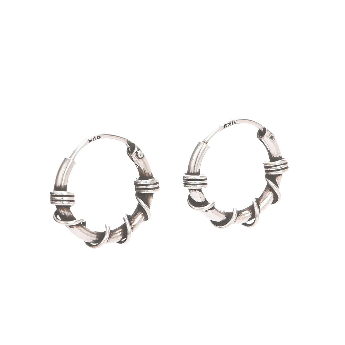 Puremoon Oxidized Silver Bali Earrings for Women
