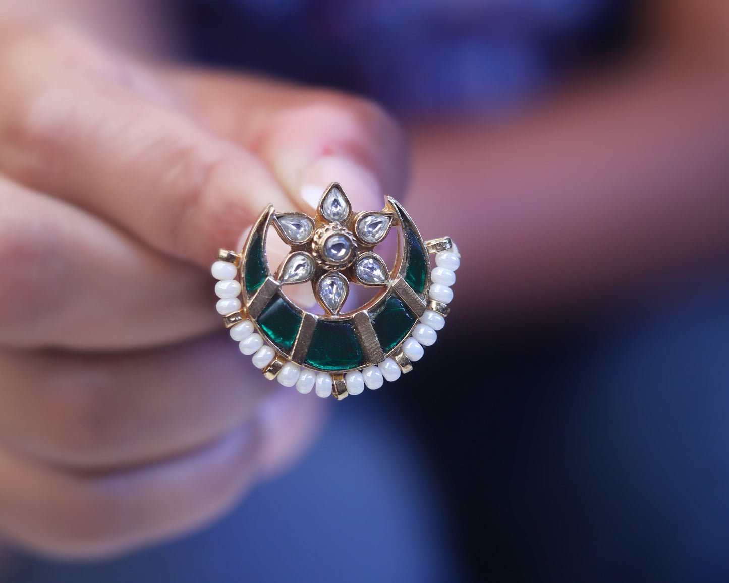 earrings sterling silver 925 ethnic green stone design