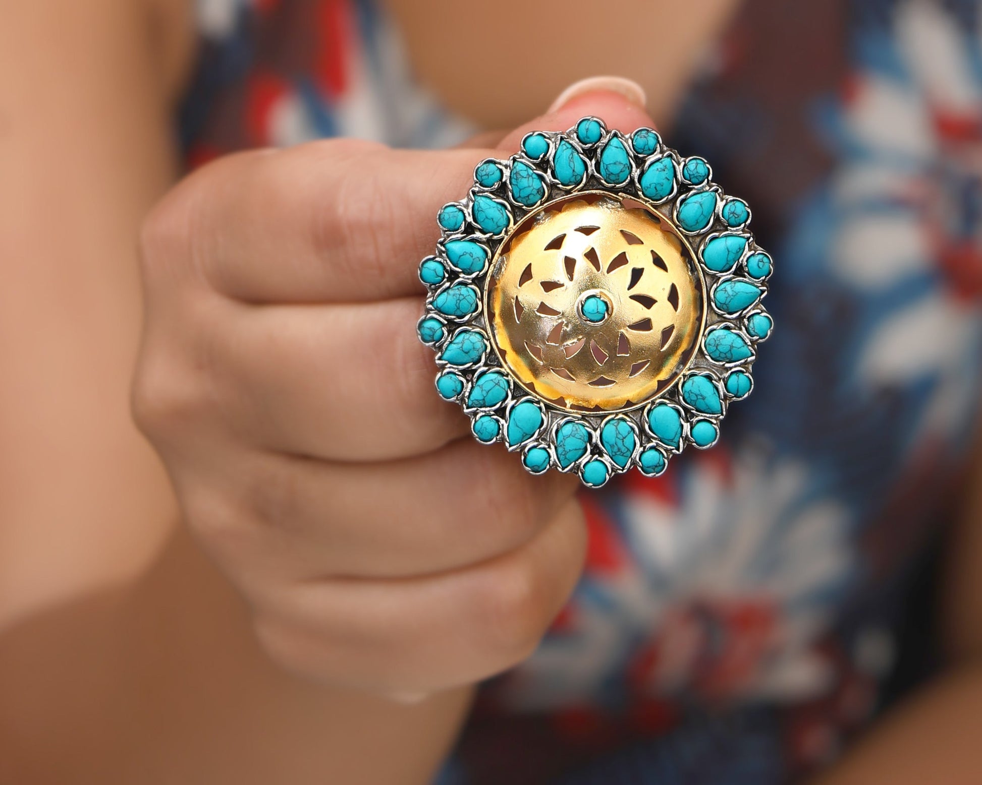 earrings sterling silver 925 turquoise antique gold setting