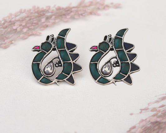 earrings sterling silver 925 bird motif artisan detail