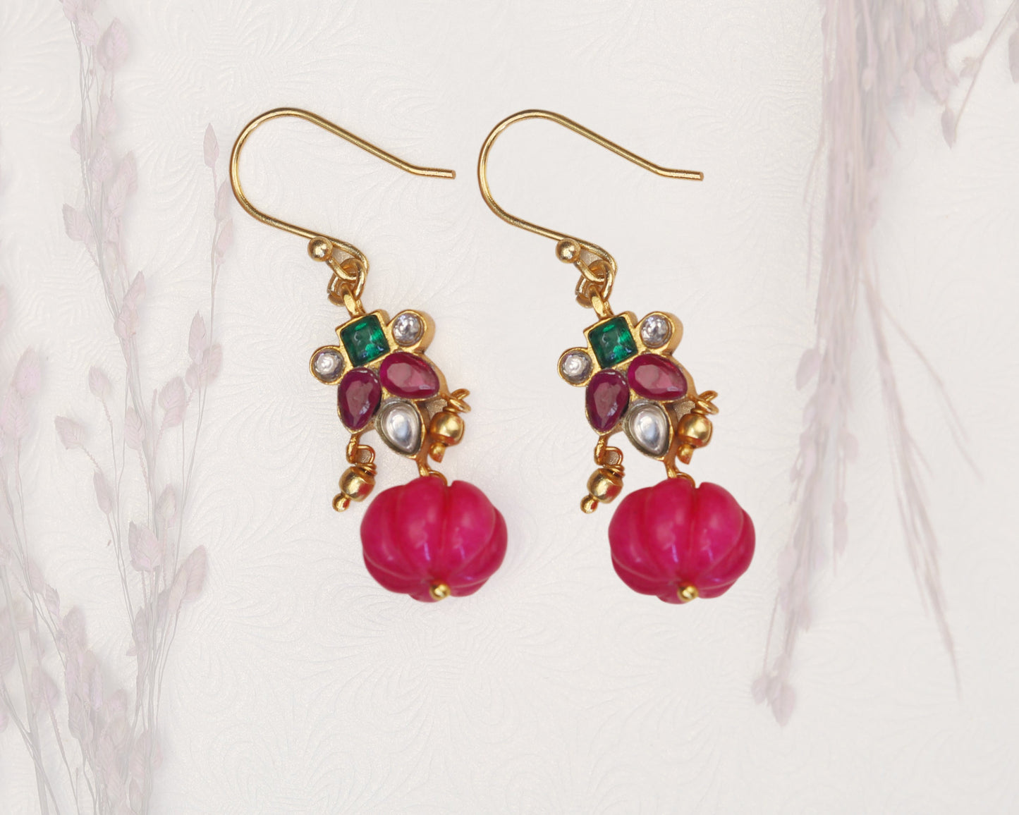 stud earrings for women sterling silver designer pink stone worn