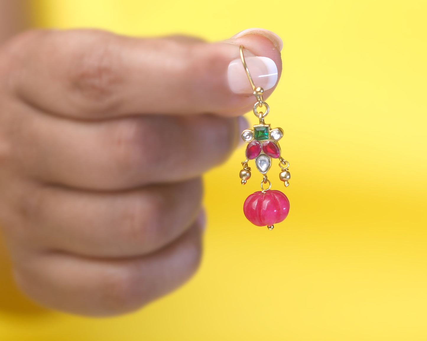 earrings sterling silver 925 pink stone designer detail