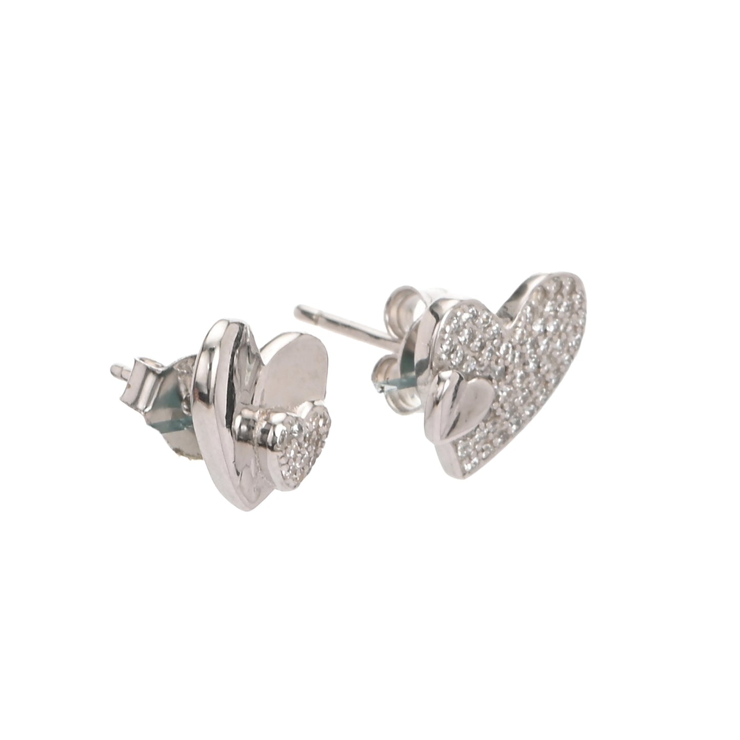 Puremoon 925 Sterling Silver Heart Stud Earrings for Women