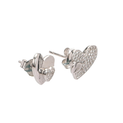 Puremoon 925 Sterling Silver Heart Stud Earrings for Women