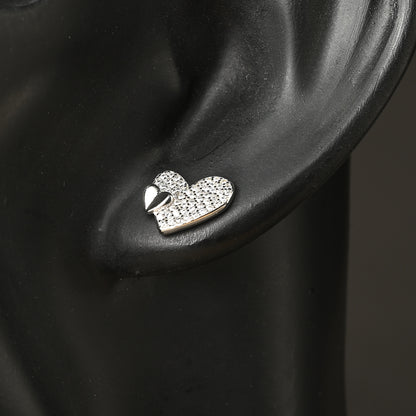 Puremoon 925 Sterling Silver Heart Stud Earrings for Women