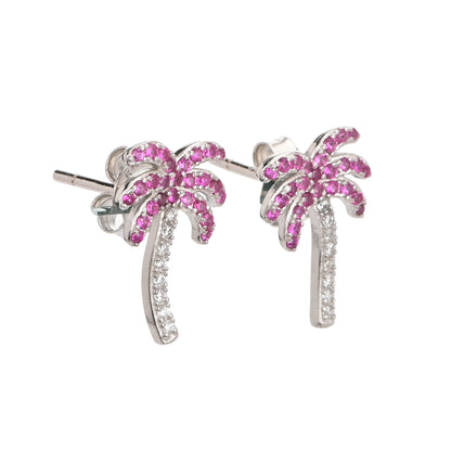 Puremoon 925 Sterling Silver Tree Stud Earrings for Women