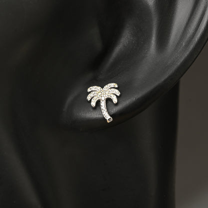Puremoon 925 Sterling Silver Tree Stud Earrings for Women