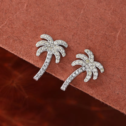 Puremoon 925 Sterling Silver Tree Stud Earrings for Women