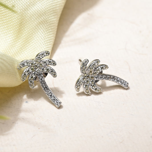 Puremoon 925 Sterling Silver Tree Stud Earrings for Women