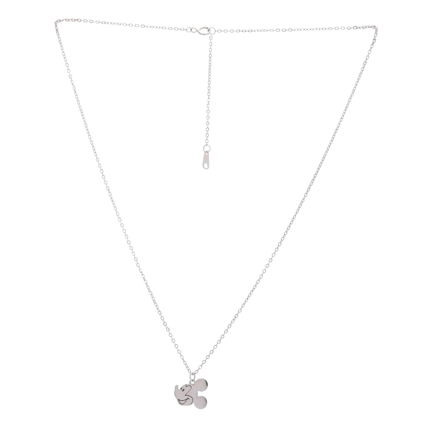 Puremoon 925 Sterling Silver Mickey Mouse Pendant Necklace with Chain for Women