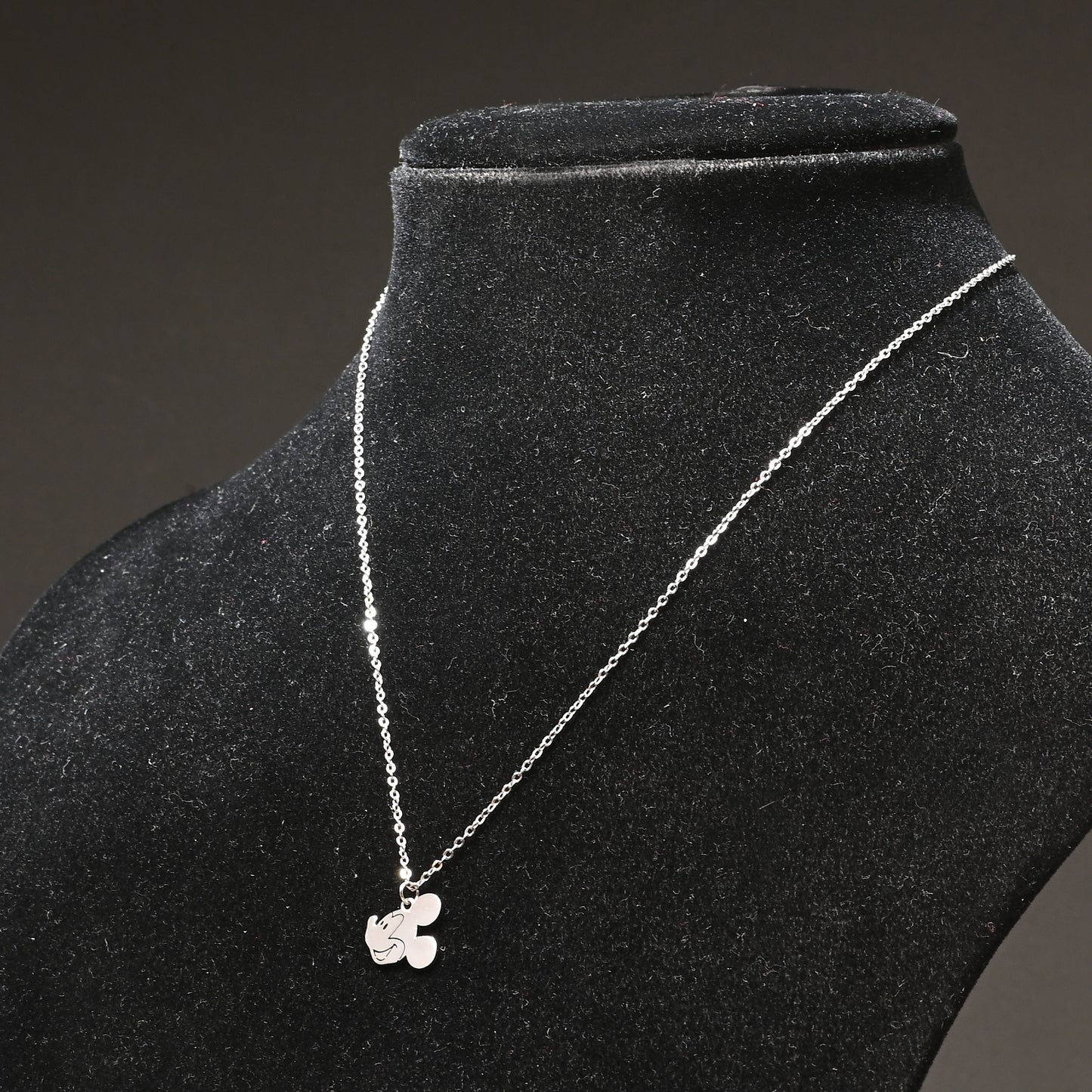 Puremoon 925 Sterling Silver Mickey Mouse Pendant Necklace with Chain for Women