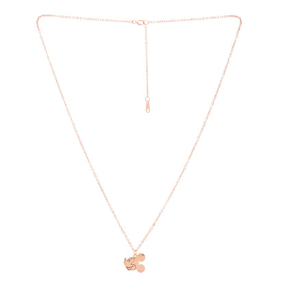 Puremoon 925 Sterling Silver Mickey Mouse Pendant Necklace (Rose Gold) with Chain for Women