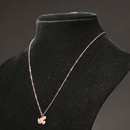 Puremoon 925 Sterling Silver Mickey Mouse Pendant Necklace (Rose Gold) with Chain for Women