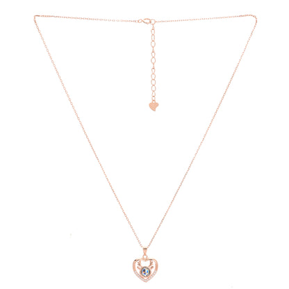 Puremoon 925 Silver Deer Heart Pendant with Chain for Women (Elegant Nature Design)