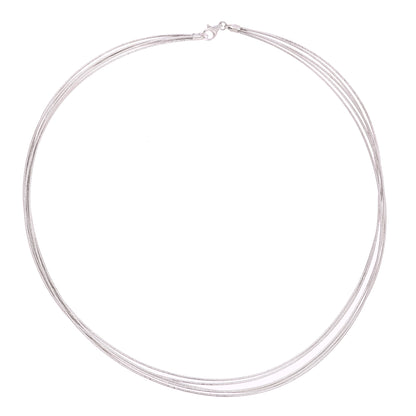Puremoon 925 Silver Multi-Layer Chain Necklace for Women (Minimal Layered Design)