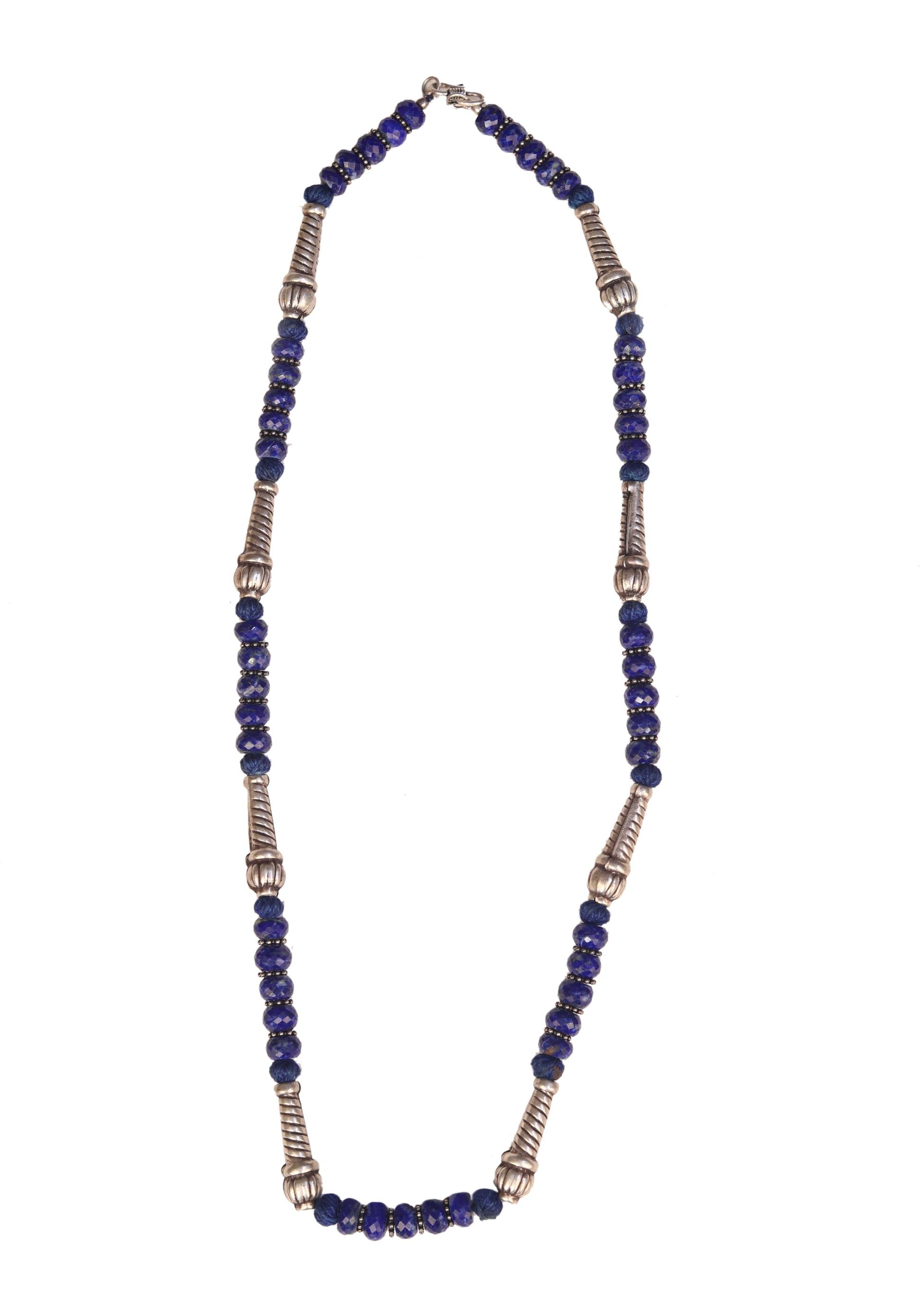 pendant sterling silver necklace sapphire blue stone detail
